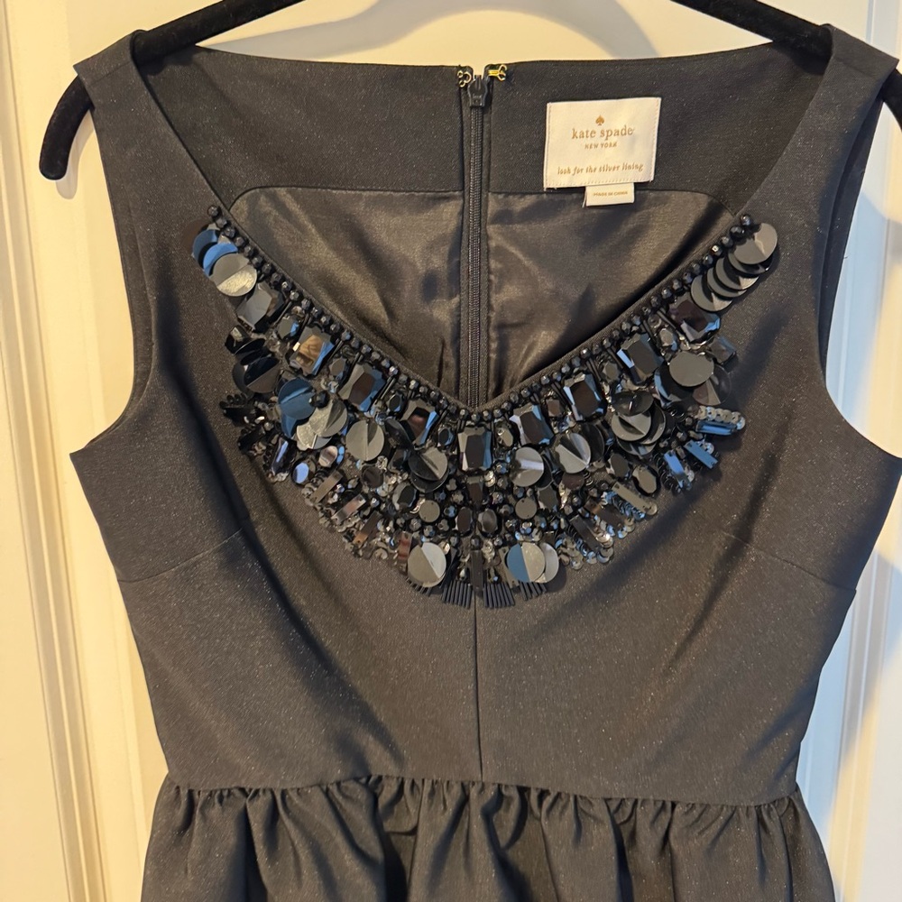 Kate Spade Black Embellished Sleeveless Cupcake Dress - Picture 4 of 9